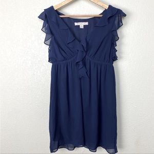 Forever 21 navy blue sleeveless ruffle dress
